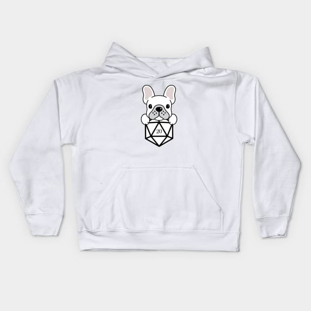 Frenchie D20 Dice for French Bulldog Owners Kids Hoodie by pixeptional